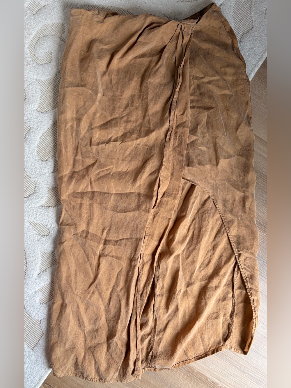 MNG Women's Wrap Midi Skirt in Tan